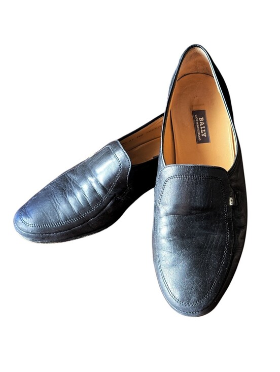 Bally Other - BALLY Vintage Mens Tirano Black Leather Slip-On Loafer US 11